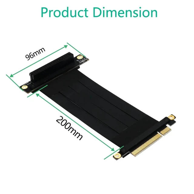 Alt view image 8 of 12 - PCI Express Extension Cable PCIE X8 to X8 Graphics Cards Riser Cable 90 Degree Right Angle PCI-E X8 Slot PCIe 8x Extender Cables