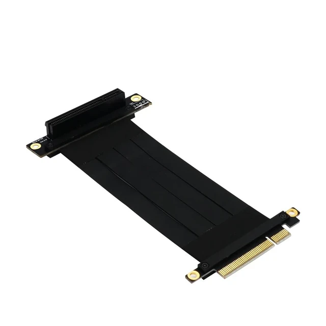 Alt view image 12 of 12 - PCI Express Extension Cable PCIE X8 to X8 Graphics Cards Riser Cable 90 Degree Right Angle PCI-E X8 Slot PCIe 8x Extender Cables