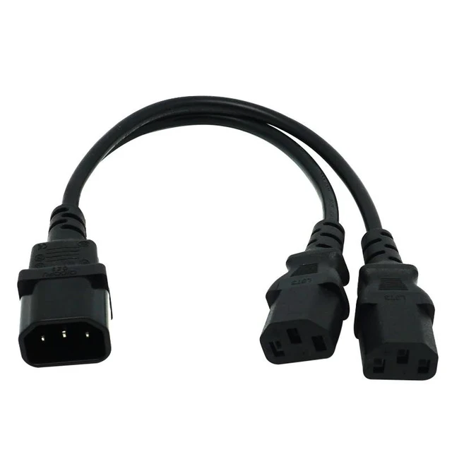 Alt view image 2 of 2 - IEC 320 C14 Male Plug to 2XC13 C5 C7 C13 Female Y Type Splitter Power Cord,C14 to 2ways C13 Power Adapter Cable 250V/10Acable(pw-037)