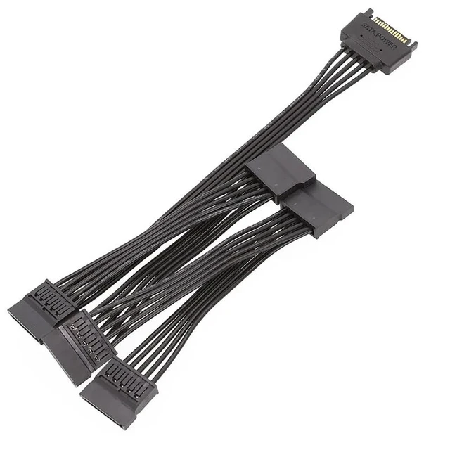 Alt view image 2 of 2 - 15Pin Power Extension Hard Cable 1 Male To 5 Female Splitter Adapter