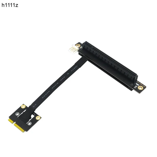 Alt view image 7 of 12 - PCI-E Riser Converter 270 Degree Mini PCIe To PCI-E 16X Adapter Cable Riser w/ 4pin FDD Power Connector for PCIE Tester Extender