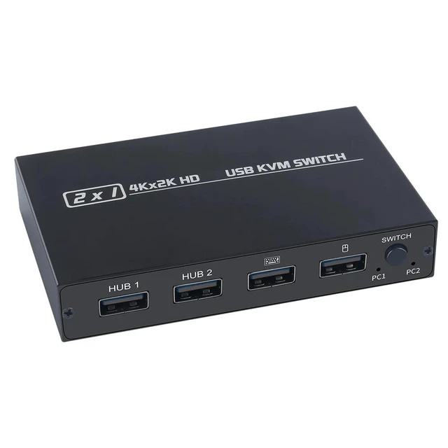 Alt view image 7 of 12 - USB KVM Switch USB 2.0 Switcher HDMI-compatible KVM Switch 2 In 1 Out 4K for 2 PC Sharing Keyboard and Mouse EDID / HDCP Printe