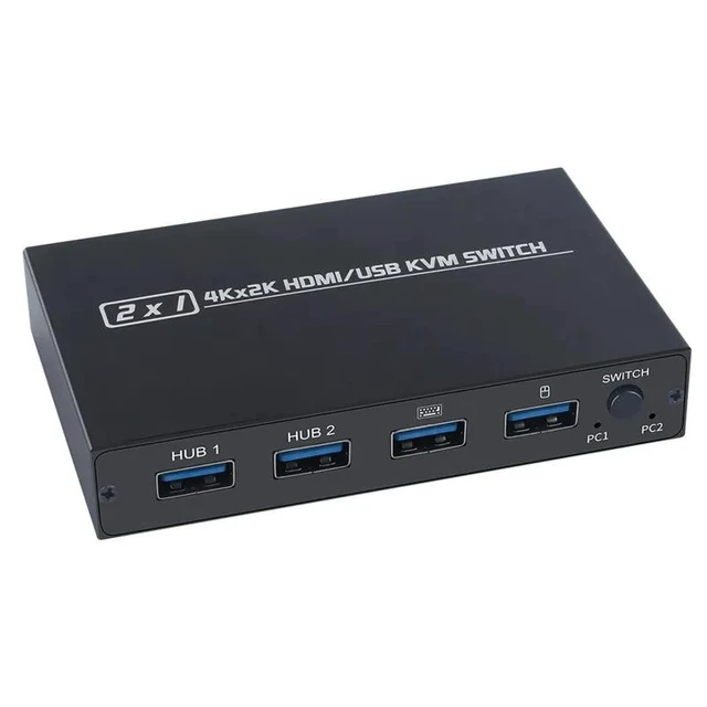 Alt view image 6 of 10 - 2021 NEW Out 4K USB KVM Switch Box Video Display USB Switch Splitter For 2 PC Sharing Keyboard Mouse Printer Plug And Paly