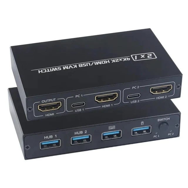 Alt view image 7 of 10 - 2021 NEW Out 4K USB KVM Switch Box Video Display USB Switch Splitter For 2 PC Sharing Keyboard Mouse Printer Plug And Paly