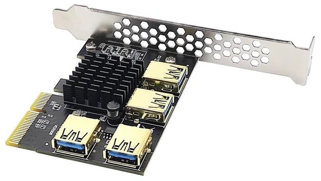 Alt view image 11 of 12 - PCIE 1 to 4 Riser Card PCIE To PCIE Adapter 1 Turn 4 PCI Express Slot X4 to X16 USB3.0 Riser Card Converter For BTC Miner Mining