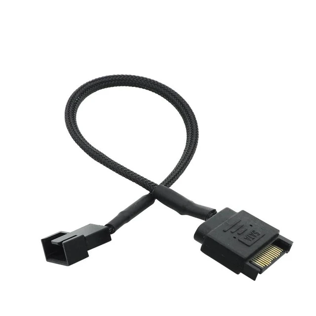 Alt view image 2 of 2 - SATA 15 Pin to 3 Pin/4 Pin Laptop Motherboard CPU Fan Extension Cable Adapter Dropship