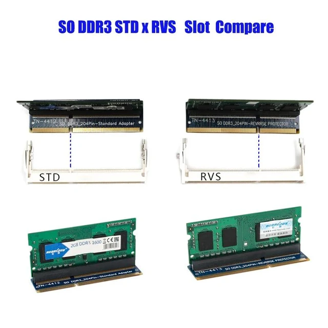 Alt view image 10 of 13 - DDR3 SO DIMM to Desktop Adapter SO DIMM DDR3 Memory RAM Adapter Card 204Pin Standard Slot Memory Tester Computer Components