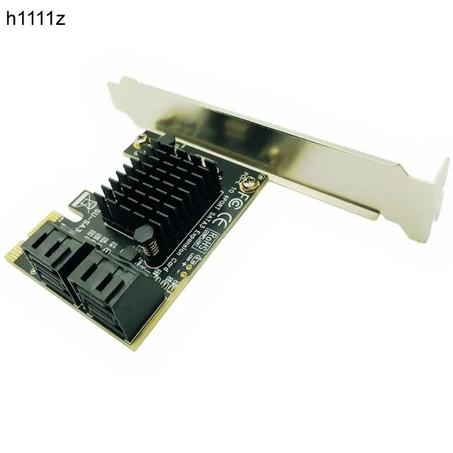 Alt view image 7 of 12 - PCI-E PCI Express to SATA 3.0 Extension Card with Bracket 4-Port SATA III 6Gbps Expansion Adapter Boards for Computer Chassis PC