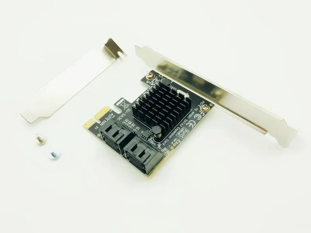 Alt view image 8 of 12 - PCI-E PCI Express to SATA 3.0 Extension Card with Bracket 4-Port SATA III 6Gbps Expansion Adapter Boards for Computer Chassis PC