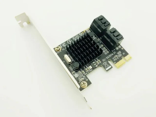 Alt view image 10 of 12 - PCI-E PCI Express to SATA 3.0 Extension Card with Bracket 4-Port SATA III 6Gbps Expansion Adapter Boards for Computer Chassis PC