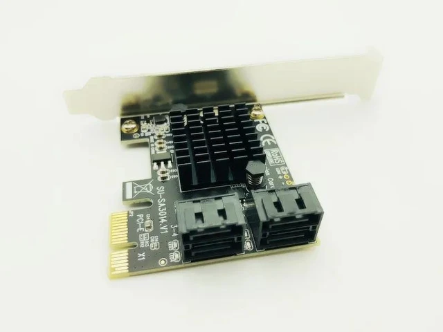 Alt view image 11 of 12 - PCI-E PCI Express to SATA 3.0 Extension Card with Bracket 4-Port SATA III 6Gbps Expansion Adapter Boards for Computer Chassis PC
