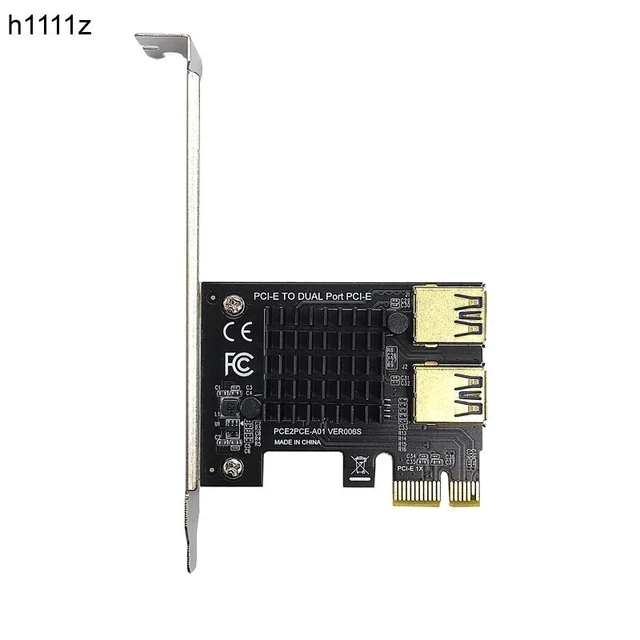 Alt view image 7 of 12 - PCIE PCI-E PCI Express Riser Card 1x to 16x 1 to 2 USB 3.0 Slot Multiplier Hub Adapter Riser For Bitcoin Mining Miner BTC Device