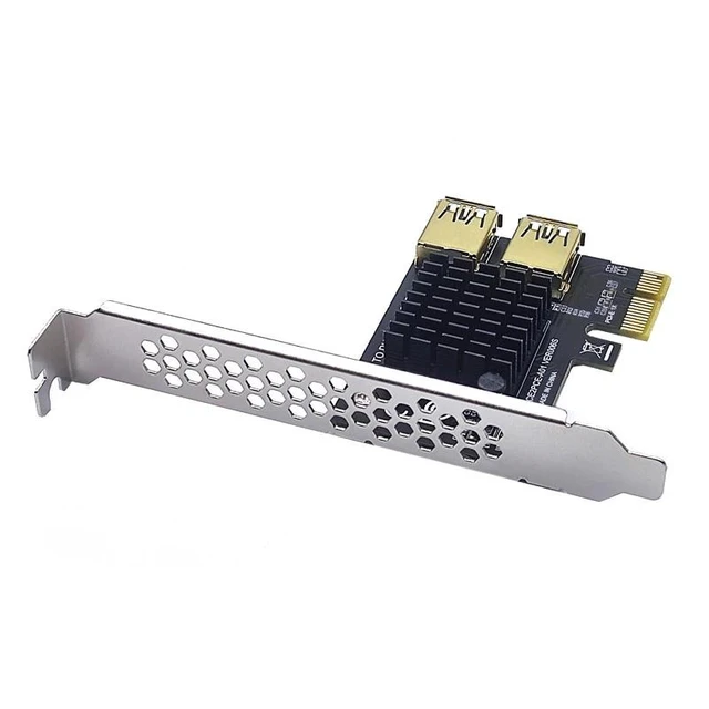 Alt view image 8 of 12 - PCIE PCI-E PCI Express Riser Card 1x to 16x 1 to 2 USB 3.0 Slot Multiplier Hub Adapter Riser For Bitcoin Mining Miner BTC Device