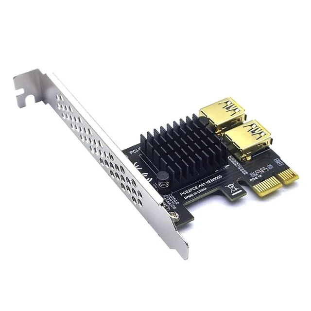 Alt view image 10 of 12 - PCIE PCI-E PCI Express Riser Card 1x to 16x 1 to 2 USB 3.0 Slot Multiplier Hub Adapter Riser For Bitcoin Mining Miner BTC Device