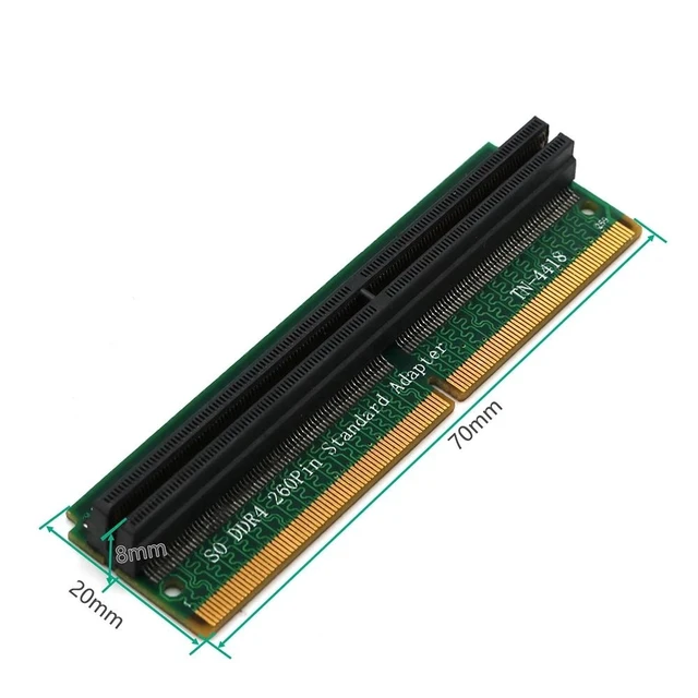 Alt view image 12 of 12 - Add On Cards DDR4 SO DIMM Adapter Memory Riser Card SO DDR4 260Pin Memory Test Protection Adapter Connector for Laptop PC