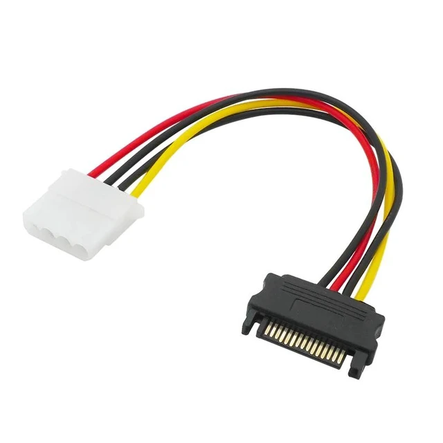 Alt view image 2 of 2 - 1pc SATA TO IDE Power Cable 15 Pin SATA Male to IDE 4 Pin Female Cable Adapter