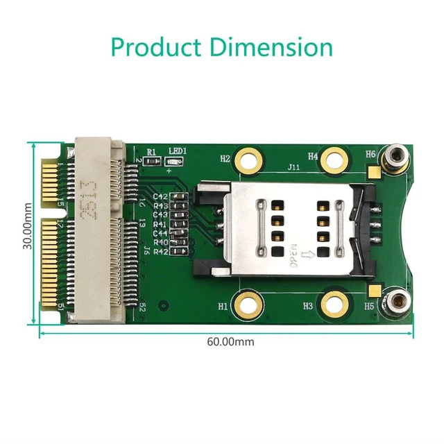 Alt view image 10 of 13 - Mini PCI Express Adapter Mini PCI-E Riser Card MINI PCIE to MINI PCI E Expansion Card SIM Card Slot for 3G/4G WWAN LTE GPS Cards