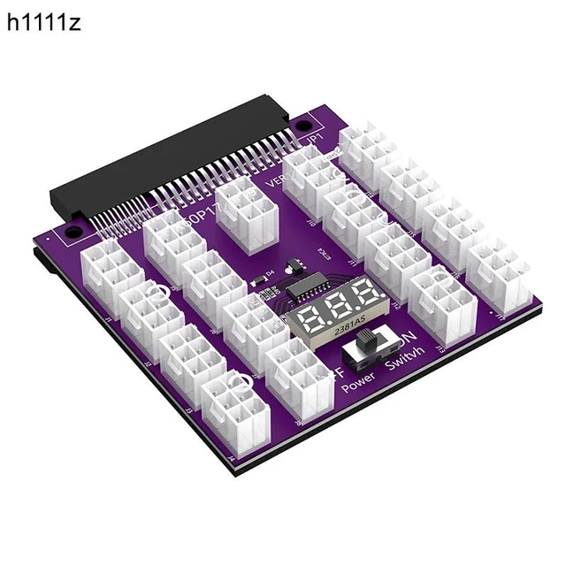 Alt view image 7 of 12 - ATX 17x 6Pin Power Supply Breakout Board Adapter Converter 17 x PCIe Port 6Pin Power Connector 12V for Ethereum BTC Miner Mining