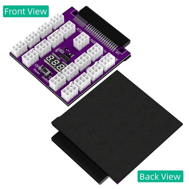 Alt view image 8 of 12 - ATX 17x 6Pin Power Supply Breakout Board Adapter Converter 17 x PCIe Port 6Pin Power Connector 12V for Ethereum BTC Miner Mining