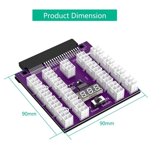 Alt view image 11 of 12 - ATX 17x 6Pin Power Supply Breakout Board Adapter Converter 17 x PCIe Port 6Pin Power Connector 12V for Ethereum BTC Miner Mining