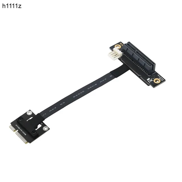 Alt view image 7 of 12 - PCI-E Riser 270 Degree Mini PCIe To PCI-E 4X Adapter Converter Cable Riser w/ 4pin FDD Power Connector for PCI-E Tester Extender