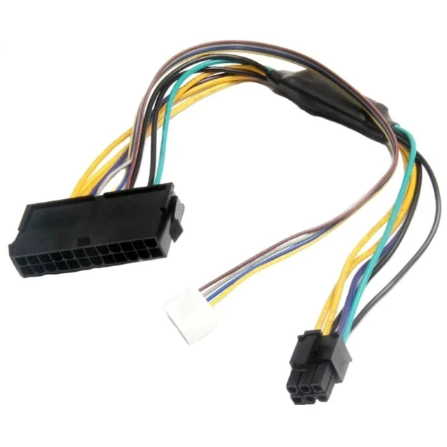 Alt view image 2 of 2 - 30cm/11.8Inch 24Pin to 6Pin 18AWG Adapter Cable for 8100 8200 8300 800G1 6300 Motherboards Accessories