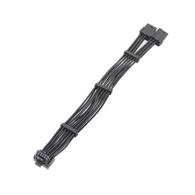 Alt view image 2 of 2 - Sturdy 2x 8Pin Female to PCIE 5.0 12+4 16Pin Video Card Cable for RTX4000 RTX40(2X8PIN PLB)