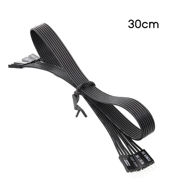 Alt view image 2 of 2 - For Motherboard Switch Hard Disk SSD LED/PLED/ Power Reset SW Extension Cable 30cm