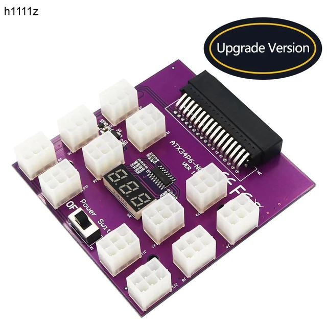 Alt view image 7 of 12 - GPU PSU Power Supply Breakout Board With 12PCS ATX 6Pin Power Connector for Server Emerson 7001484 for Riser Mining Power Supply