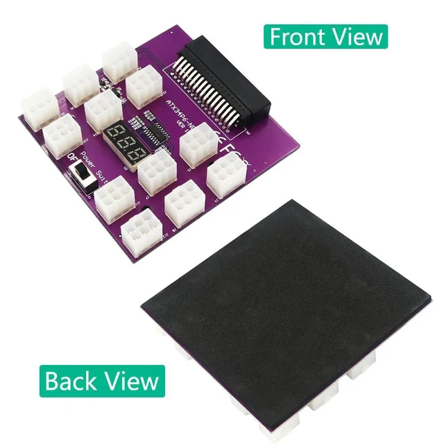 Alt view image 8 of 12 - GPU PSU Power Supply Breakout Board With 12PCS ATX 6Pin Power Connector for Server Emerson 7001484 for Riser Mining Power Supply