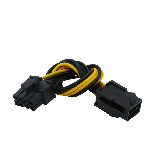Alt view image 2 of 2 - 20cm PCIe 6 Pin to 8 Pin Power Adapter Cable 6 Pin to 8 Pin PCIe Power Cord For PCI-e Video Cards