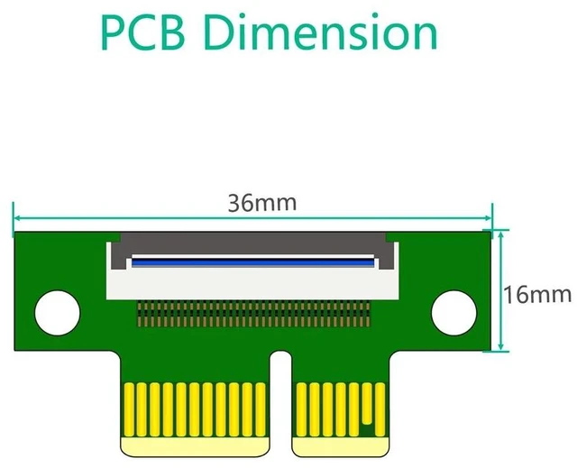Alt view image 8 of 13 - Cable PCI Express 1X to 1X Riser PCI-E Extender PCIE Riser Male to Male FPC Cable 15cm 25cm Extension Ribbon Flex Relocate Cable