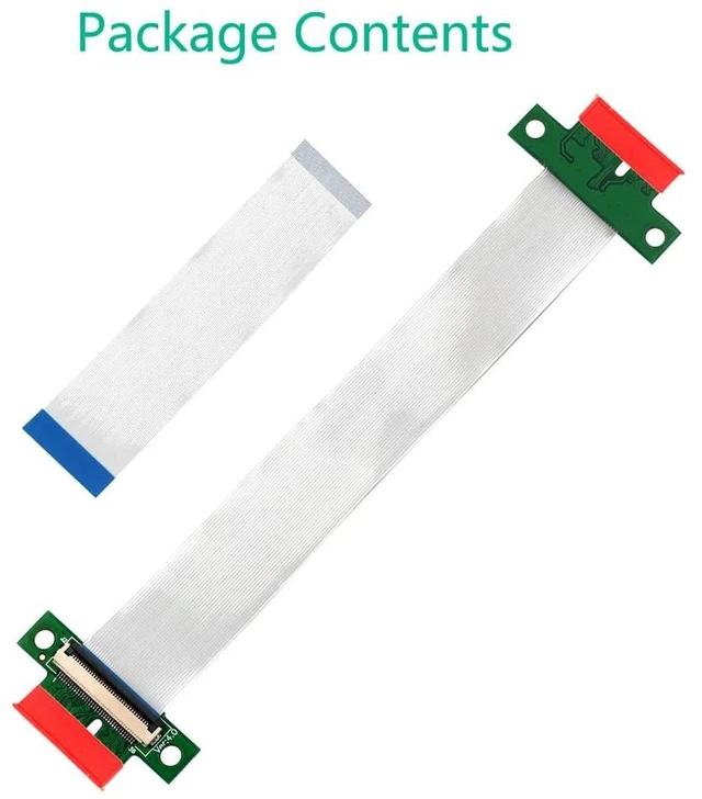 Alt view image 12 of 13 - Cable PCI Express 1X to 1X Riser PCI-E Extender PCIE Riser Male to Male FPC Cable 15cm 25cm Extension Ribbon Flex Relocate Cable