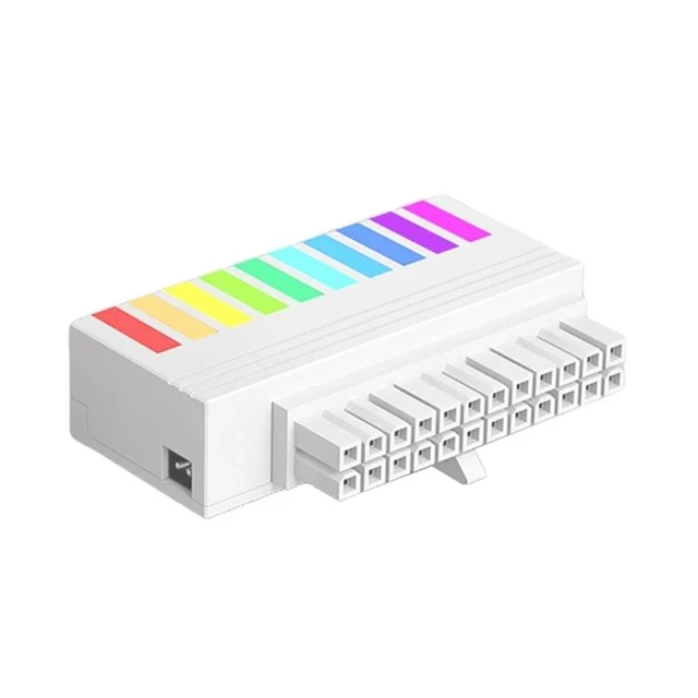 Alt view image 2 of 2 - Compact 24pin Power Connector Neatly Arrange Wire Adapt to Small Environments Easy Cable Organization(White)