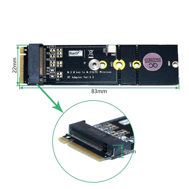 Alt view image 11 of 12 - M.2 Wifi Adapter Wireless Wifi Bluetooth Adapter PC Wifi Adapter M.2 NGFF Key A to M.2 Key M Converter Card for Intel 8265 9060