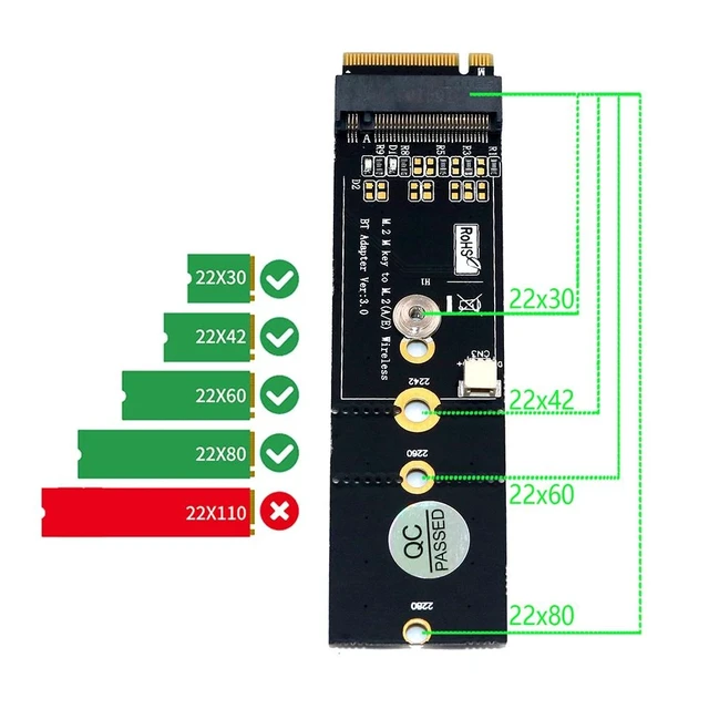 Alt view image 9 of 12 - M.2 Wifi Adapter Wireless Wifi Bluetooth Adapter PC Wifi Adapter M.2 NGFF Key A to M.2 Key M Converter Card for Intel 8265 9060