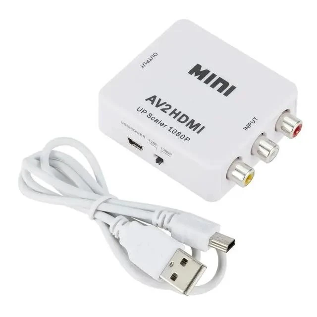 Alt view image 7 of 12 - RCA AV to HDMI Converter High Quality HD 1080P CVBS AV to HDMI Video Converter AV2HDMI Adapter For TV X box PS4 PC DVD Projector