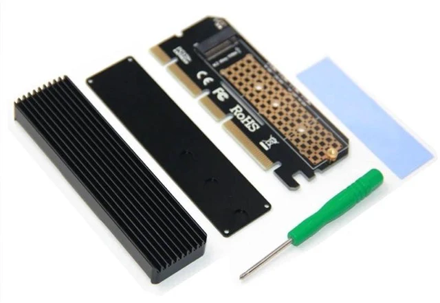 Alt view image 11 of 13 - M.2 SSD PCIE Adapter SSD Case PCI Express X4 X8 X16 NVME M2 SSD 2230 2242 2260 2280 Hard Drive Enclosure Black Aluminum Caddy
