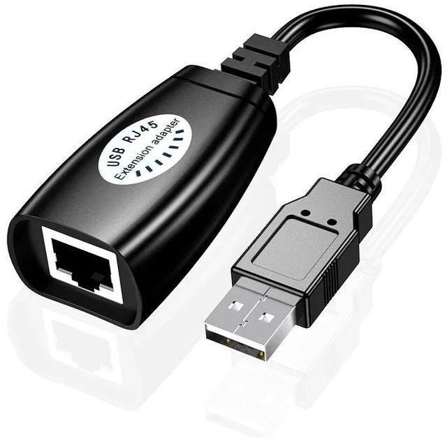 Alt view image 7 of 12 - 1 Pair USB Extender over Single Rj45 Cat5e Cat6 Cable up to 150ft USB to Ethernet Rj45 Extension Transmit Support USB Mouse