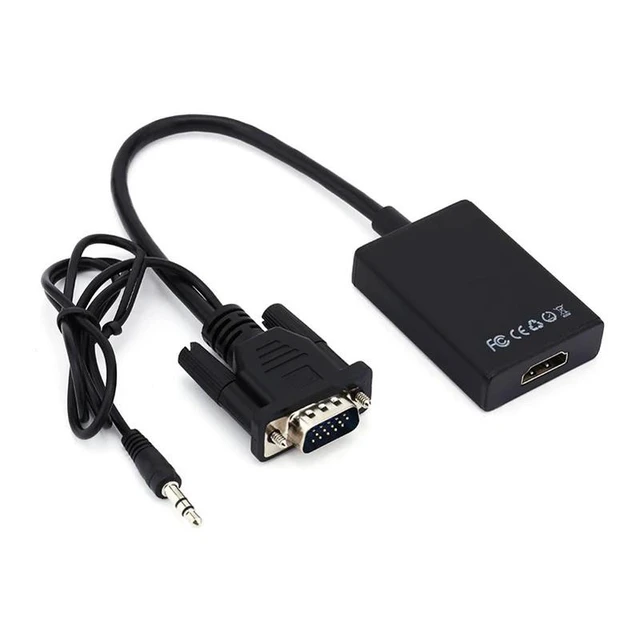 Alt view image 7 of 12 - VGA Male to HDMI-compatible Female 1080P HD Converter Adapter 3.5mm Audio TV AV HDTV PC Video VGA2HDTV For PC Laptop Projector