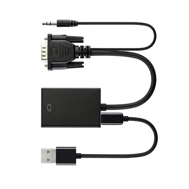 Alt view image 12 of 12 - VGA Male to HDMI-compatible Female 1080P HD Converter Adapter 3.5mm Audio TV AV HDTV PC Video VGA2HDTV For PC Laptop Projector