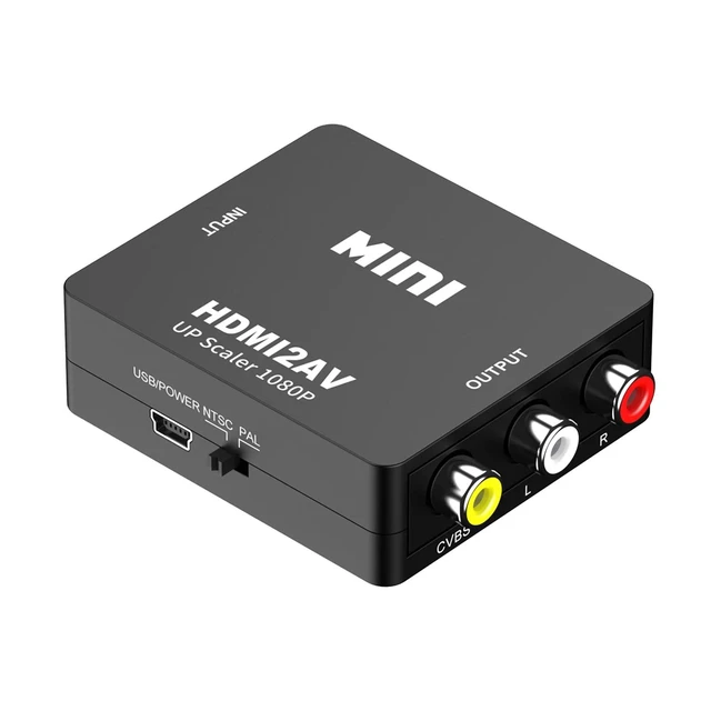 Alt view image 7 of 12 - Mini HDMI to VGA Adapter VGA to HDMI 1080P AV to HDMI with Audio out Converter HDMI to AV AV/CVBS,VGA to AV,RVA to VGA Converter(HDMI to AV-black)