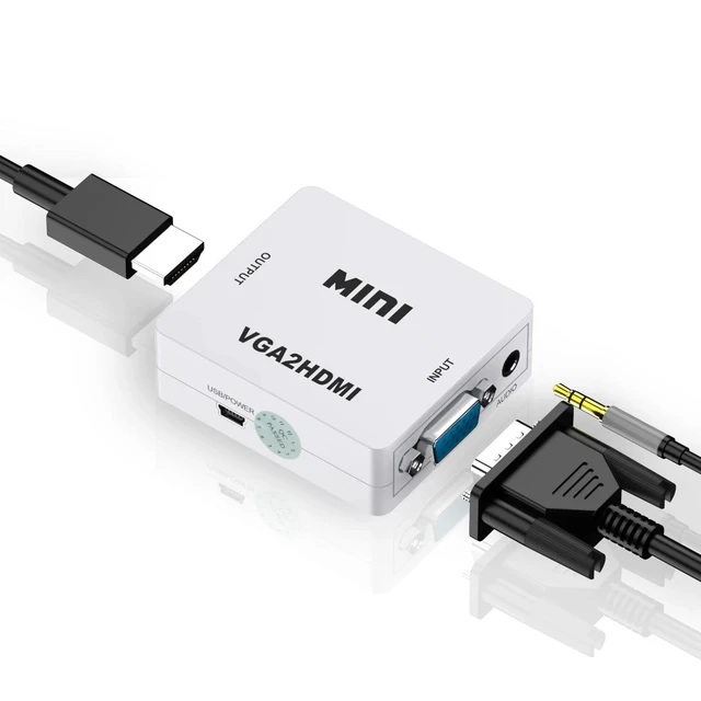 Alt view image 11 of 12 - Mini HDMI to VGA Adapter VGA to HDMI 1080P AV to HDMI with Audio out Converter HDMI to AV AV/CVBS,VGA to AV,RVA to VGA Converter(HDMI to AV-black)
