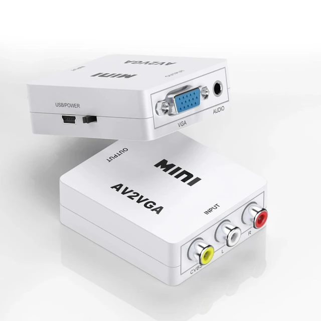 Alt view image 12 of 12 - Mini HDMI to VGA Adapter VGA to HDMI 1080P AV to HDMI with Audio out Converter HDMI to AV AV/CVBS,VGA to AV,RVA to VGA Converter(HDMI to AV-black)