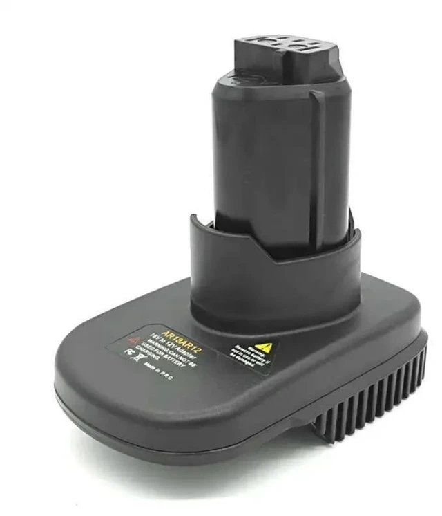 Alt view image 7 of 12 - For Ridgid AEG 18V Li- Adapter AR18AR12 Enabling Compatibility 12V Li- Cordless Tools