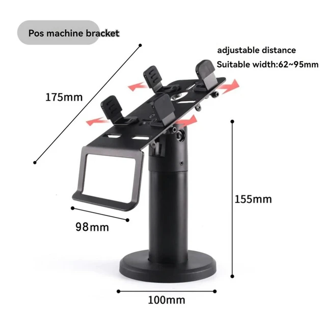 Alt view image 11 of 12 - Pos Machine Stand 360 Degrees Rotatable Pos Display Cashier Display Holder Credit Card Machine Stand Counter Stand
