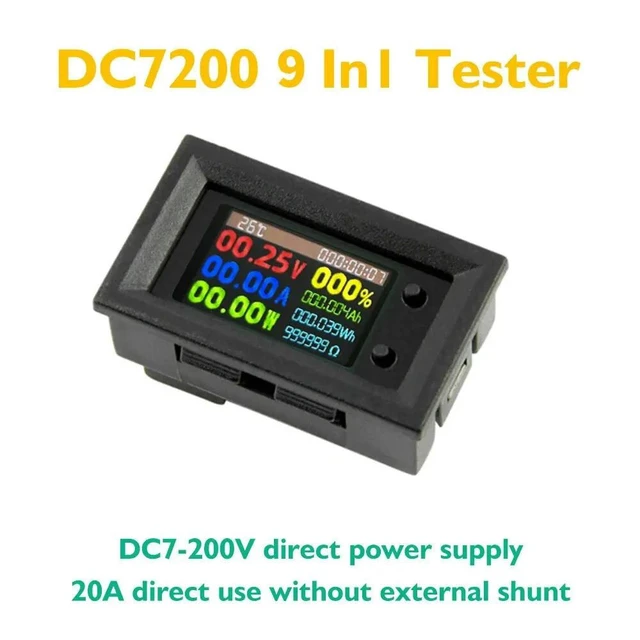 Alt view image 10 of 12 - DC720 30V Digital Power Energy Voltmeter Ammeter Voltage Wattmeter Temperature Meter Electric Energy Frequency Meter 9 In1