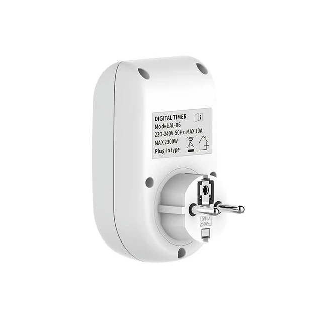 Alt view image 12 of 12 - AL-06 LCD Digital Display Timer Switch DE Plug AC220-240V 50Hz Timing Socket Wely Programmable Electronic Digital Timer Switch