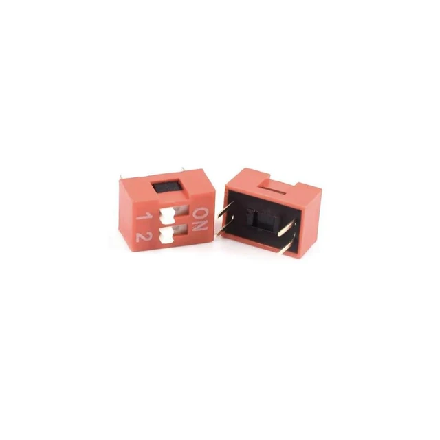 Alt view image 10 of 12 - 45PCS/Box Dip Switch Kit 1/2/3/4/5/6/7/8/9P Pitch 2.54mm Toggle Switch Red Snap Switches Mixed Kit Each 5PCS Combination Set