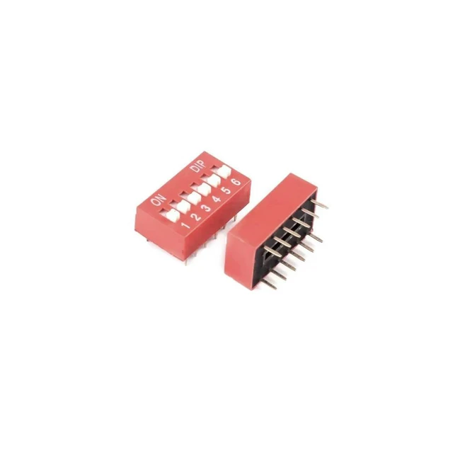 Alt view image 11 of 12 - 45PCS/Box Dip Switch Kit 1/2/3/4/5/6/7/8/9P Pitch 2.54mm Toggle Switch Red Snap Switches Mixed Kit Each 5PCS Combination Set